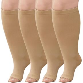 Plus Size Compression Socks: Wide Calf Compression Stockings for Men Women - Up to 7X Large 20-30 mmHg Compression Hose for Pregnancy Travel Running Nurses 2 pairs
