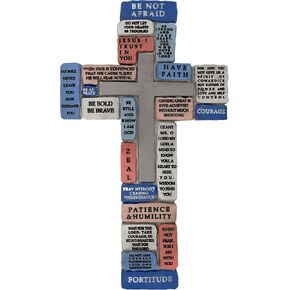 Inspirational Wall Cross | Encouraging Words and Phrases | Be Not Afraid | Courage | Great Christian Gift | Home, Church, and Office Decor | Ready to Hang