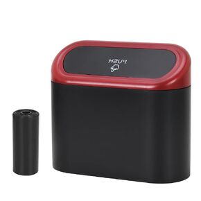 CZWL&HG Portable Hanging Mini Car Trash Can,Wastebasket Trash Can with Lid, Plastic Desktops Trash Can, Garbage Can for Car Office Home,Waterproof Odorless Garbage Can (Black, 1)