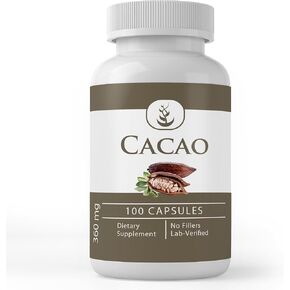 Pure Original Ingredients Cacao, (100 Capsules) Always Pure, No Additives Or Fillers, Lab Verified