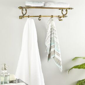 Deco 79 Wall Shelf, 42" L x 18" W x 12" H, Brown