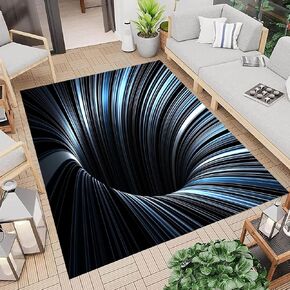 Optical Illusion Rug for Bedroom,3'x5' Non-Slip 3D Rug with Colorful Vortex Area Rug for Living Room Game Room Home Decor