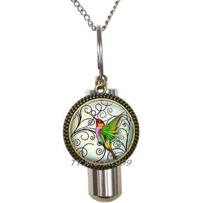 Yao0dianxku Hummingbird Cremation URN Necklace-Hummingbird Lover Gift-Tropical Bird Jewelry-Hummingbirds Cremation URN Necklace-Bird Jewelry.Y245