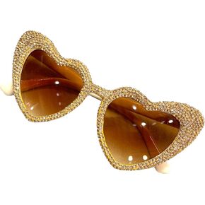 Heart shaped Rhinestone Sunglasses Women Fashion Diamond bling party Sun Glasses Crystal Shades