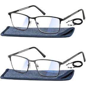 Readers For Men,Square Blue Light Blocking Reading Glasses, Mens Unbreakable Bluelight Blocker Eyeglasses