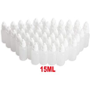 24 Pcs 15ml 0.5 oz Empty Squeezable Soft Plastic Dropping Bottle Eye Liquid Dropper Container for Sample Liquid Essential Oil Reagent Lab Drops Cosmetics