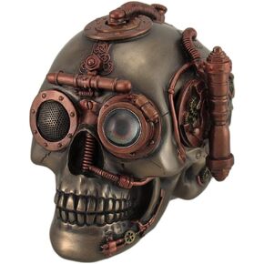 Veronese Design Steampunk Skull with Secret Drawer Trinket Box