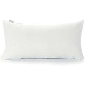 Acanva Throw Pillow Stuffer Inserts Decorative Rectangle Premium Sham Forms Cushion for Sofa Couch Chair, 12x24 Inch (Pack of 1), White