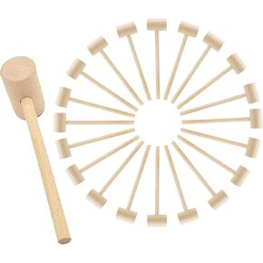 20PCS Wooden Hammers Mallet, Mini Wood Mallets Pounding Best Cracking Tool for Crab, Lobster and Other Shellfish Seafood Beating Gavel (5.9 x 1.49 x 0.98 inch)