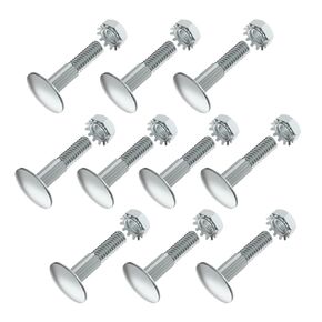 Box Truck Roll Up Door Parts 1-1/4" Carriage Bolt & Hex Nut, Compatible with Todco Type Rollup Trailer Doors, Also for Todco Armorplate Line of Doors and Other 1/4 inch Thick Panels (10 Pcs)