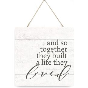 MRC Wood Products and So Together They Built A Life They Loved Wooden Plank Sign 7.5x7.5