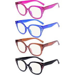 Eyekepper 4-Pack Progressive Multifocus Reading Glasses for Women Multifocal Readers