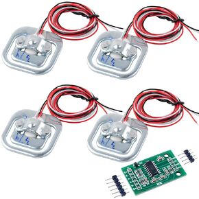 4pcs 50kg Load Cell Weight Sensor Gauge Human Body Digital Scale Half Bridge Strain + HX711 AD Amplifier Module for Arduino DIY Kit