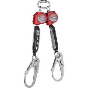 3M™ Protecta® Twin-Leg Self-Retracting Lifeline with Carabiner 3100512, Web, Steel Rebar Hooks, 6ft.