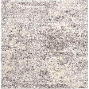 SAFAVIEH Berber Shag Collection 3'3" Square Grey / Cream BER219G Modern Abstract Non-Shedding Living Room Bedroom Dining Room Entryway Plush 1.2-inch Thick Area Rug