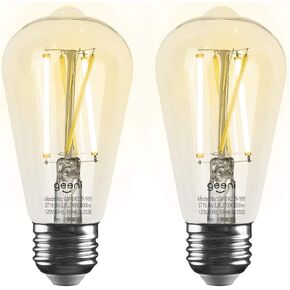 لمبة إضاءة ذكية من Geeni - متوافقة مع Alexa وGoogle Home، لمبة إضاءة LED بيضاء قابلة للبرمجة وقابلة للتعتيم، يمكن التحكم فيها عن طريق التطبيق (ST19-2 Pack) in Kuwait