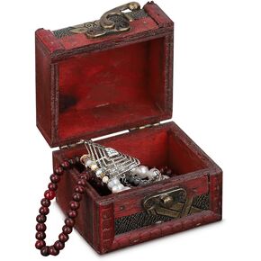 Wooden Box Vintage Decorative Wooden Jewelry Storage Lock Box Wedding Candy Gift Case(#2)