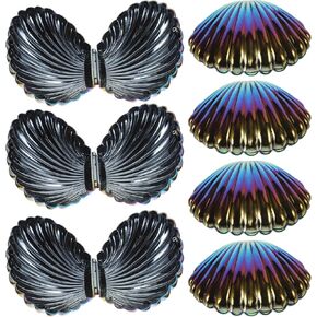 Seashell Candy Boxes 10pcs Plastic Seashell Party Favor Container Clam Treat Holder Shell Favor Box Mini Sea Shells Case Jewelry Box Box