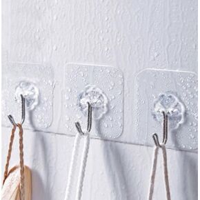 Generic Versatile 10-Pack Transparent Strong Adhesive Hooks Stylish & Practical for Bathroom, Kitchen, Doors, Cabinets in Saudi Arabia