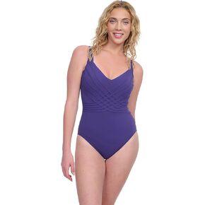 Gottex Women’s V- Neck One Piece Stylish Versatile Elegant Bathing Suit with Soft Cups and Adjustable Straps Swim Essential