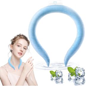 Winique Neck Cooling Tube, Reusable Wearable Neck Cooler Ring for Hot Summer, Hands Free Cooling Neck Wrap for Outdoor Sports and Workers, Freeze Below 28℃/82.4℉