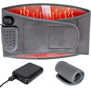 Heating Pad,Cordless Heating Pad with Massager,Portable Heating Pad for Back Pain Relief, Adjustable Heated Back Belt with Rechargeable Battery,Warmer Lumbar Support with 3 Fast Heating Massaging Mode
