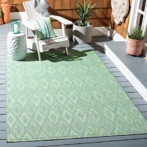 SAFAVIEH Courtyard Collection 2'7" x 5' Green CY8522 Indoor/ Outside Waterproof Easy cleansingPatio Backyard Mudroom Area Mat