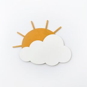 Sun Cloud Baby Nursery Wall Decal for Baby Room Decorations - Wall Decal 3D Wooden Sticker for Home Children's Bedroom (Sun)