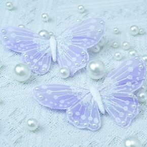 3D Pink Butterfly Wall Decor: Set of 6 Real Feather Butterflies Wall Stickers with Pearls for Girls Bedroom Baby Shower Wedding Cake Office Decor Butterfly Wall Decals for Bathroom Boho Living Room