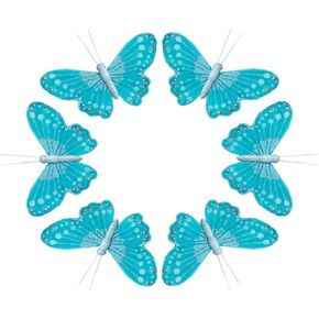 3D Pink Butterfly Wall Decor: Set of 6 Real Feather Butterflies Wall Stickers with Pearls for Girls Bedroom Baby Shower Wedding Cake Office Decor Butterfly Wall Decals for Bathroom Boho Living Room in Kuwait