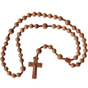 IHM Imports Light Jujube Wood 5 Decade Rosary 10/12mm Beads