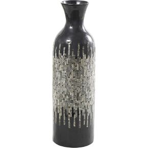 Deco 79 Capiz Shell Handmade Decorative Vase Centerpiece Vase with Gold Ombre Design, Vase for Home Decoration 9" x 9" x 34", Black
