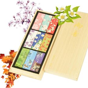 Hasegawa Japanese Mini Incense Variety Pack – 9 Scents (2.75 inches) Gift Box, Smokeless – White Plum, Double Cherry Blossom, Somei-Yoshino, Maple, Sara-souju, Sandalwood, Gion, Water, Keyaki 進物線香