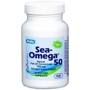 Rugby Sea-Omega Natural Omega-3 Fish Oil Concentrate, 1000mg, 50 Softgels each (Pack of 3)