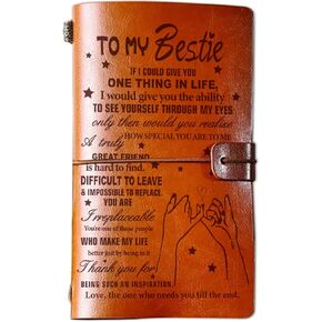 Bestie Gifts for Women - Best Friend Birthday Gifts 140 pages I Love You Leather Journal for Best Friend Sister BFF Birthday Mothers Day Friendship Gifts