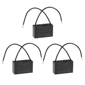 uxcell Ceiling Fan Capacitor CBB61 4uF 350V AC 2 Wires Metallized Polypropylene Film Capacitor 47x29x18mm for Electric Fan Pump Motor Generator 3Pcs