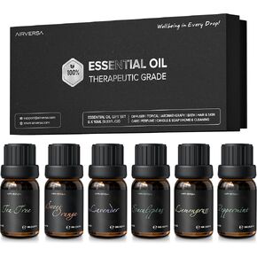 Top 6 Aromatherapy Oils Set-6 Pack, 10ml (Eucalyptus, Lavender, Lemon Grass, Sweet Orange, Peppermint, Tea Tree)
