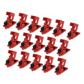 Circuit Breaker Lockout Device - 16 Pack Compatible 120/277 Volt, Clamp-on Single Pole Breaker Lock Out Device 16 PCS Breakers Lockout Universal Electrical for Loto Station Lock Out Tag Out Set