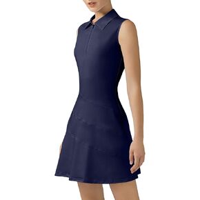 Tennis Dress for Women Golf Dresses with Built in Shorts for Sleeveless Workout Athletic Dresses (Midnight Blue-L) in Saudi Arabia