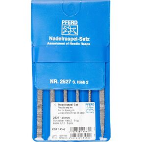 PFERD Needle Rasp Set, 6 pcs. | 5-1/4 inch | Second Cut (Cut 2) | without Handle | 15065 - Application-oriented selection of needle rasps for work in hard-to-reach areas