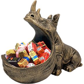 تمثال راتنج وحيد القرن، منحوتة تمثال وحيد القرن ديكور منزلي جمالي، وعاء طبق حلوى لطيف مع فم كبير لمكتب المكتب، ديكور فني ممتع للطاولة لمفتاح تخزين المدخل (أزرق داكن) in Kuwait