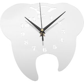 SUPVOX Home Decor Household Wall Clock Decorative Tooth Shaped Wall Clock Silent Wall Acrylic Clock Wall Decor Retro Decor