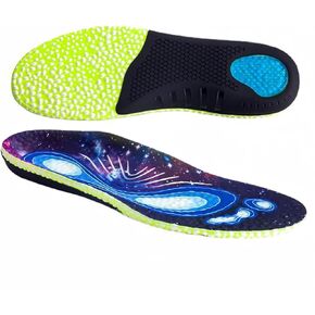 Arch Support Gel Insoles with High Elasticity Shock Absorption - Memory Foam & PU Orthotic Pads for Plantar Fasciitis Relief, Men and Women's Running Shoe Cushions ((M) Men 6-7.5 / Women 8-9.5)