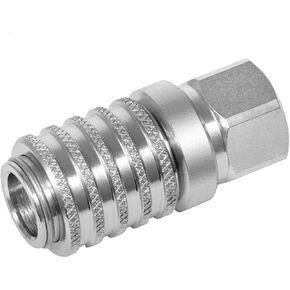 PD242 Series PD Steel Test Port and Diagnostic Equipment Quick Coupler with Female Pipe Thread, 1/8" Body Size, 1/4" - 18 NPTF Thread Size, 2.12" Length