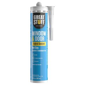Great Stuff Window & Door Sealant Hybrid Clear Caulk 10.1 fl. oz - Indoor and Outdoor Caulking Weatherproof - Outdoor Sealant, Waterproof When Dry, Low Odor, Paintable Caulk, Window Sealant