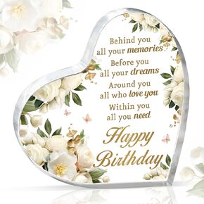 75th Birthday Gifts for Women, 75Th Birthday Decorations - 3.9"L X 3.9"W X 0.51"Th Uv Printed Acrylic Paperweight, 75 Year Old Birthday Gifts