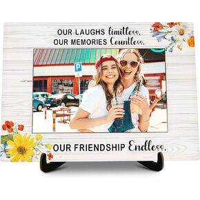 Best Friends Pictures Frame, Friendship Endless Photo Frame with Stand, Friendship Gifts For Women Friends BFF, Farmhouse Home Living Room Bedroom Office Decoration -a43 in Kuwait