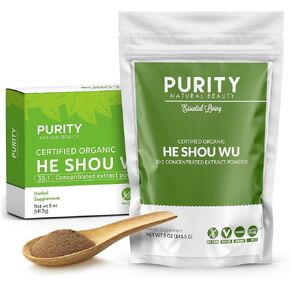 Certified Organic He Shou Wu - Large 5oz Bag of 30:1 Concentrated-Fo-ti - Organic Foti Extract- Fo ti He Shou Wu Organic (Pack of 3-15 Ounces)
