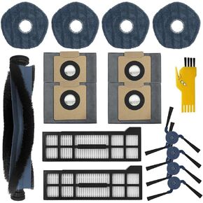 Replacement Accessories Kit for eufy X10 Pro Omni Robot Vacuum Cleaner 15 Packs 1 Main Brush, 2 Filters, 4 Side Brushes, 4 Mop Cloths, 4 Dust Bags