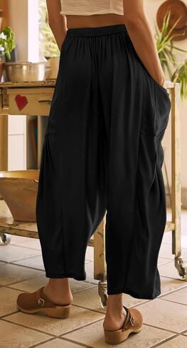 Women's Wide Leg Palazzo Harem Yoga Pants Casual Loose Beach Pilates Lounge Trousers with Pockets in Saudi Arabia